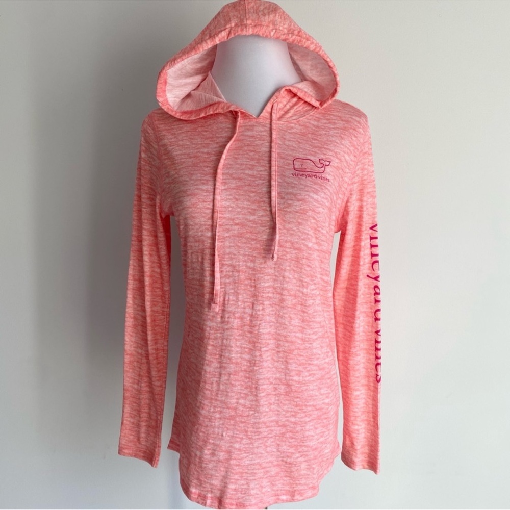 Vineyard Vines Slub Whale Sailors Red Hoodie Long Sleeves Tee